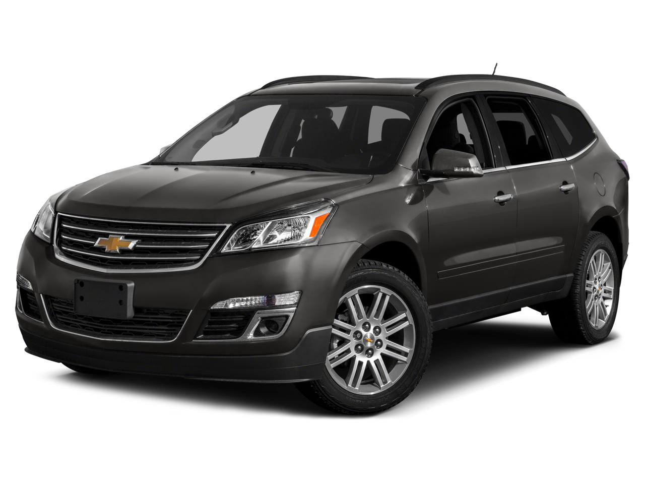 2015 Chevrolet Traverse LT in Siren Red Tintcoat — front three-quarter view