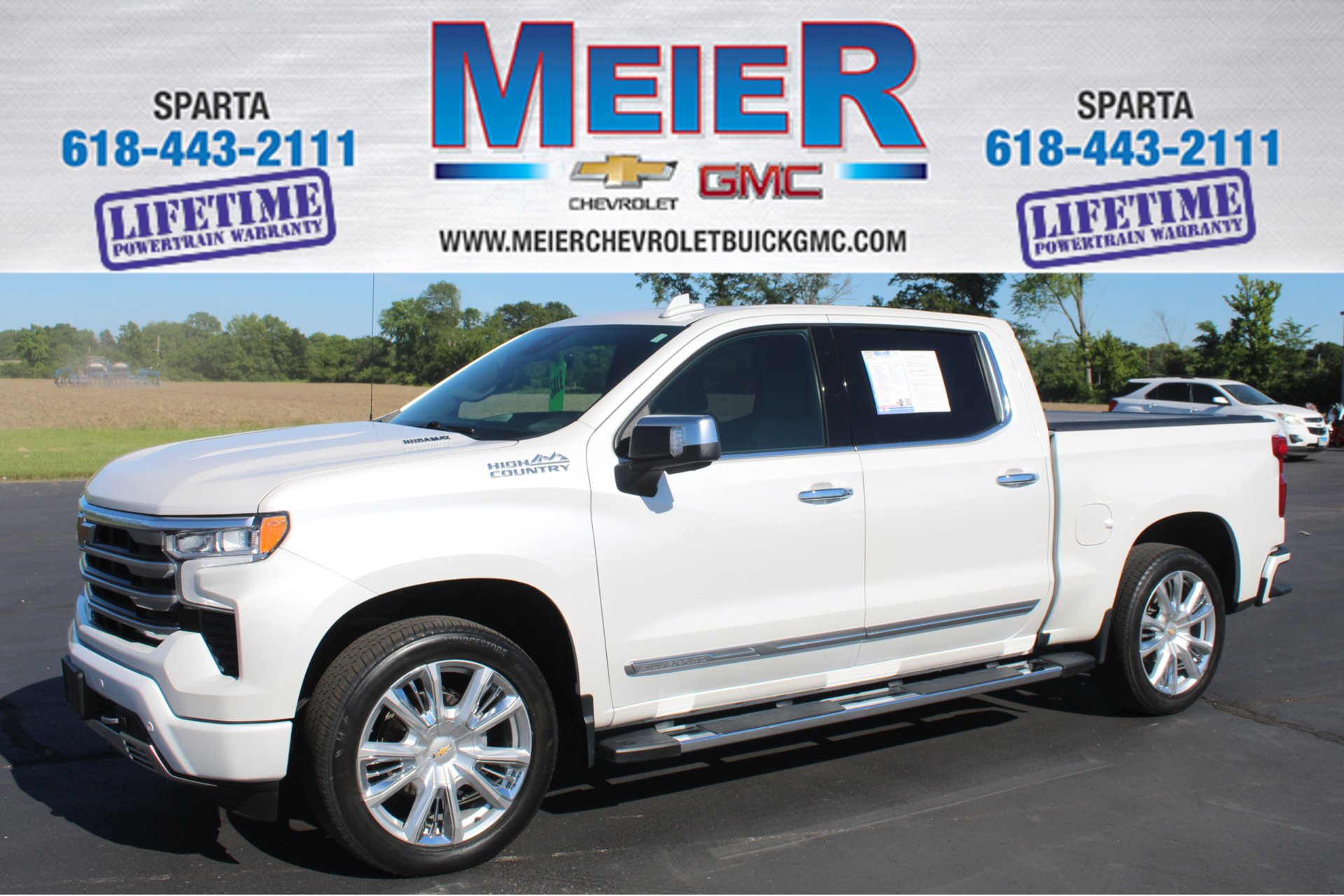 2023 Chevrolet Silverado 1500 High Country in Iridescent Pearl Tricoat — front three-quarter view