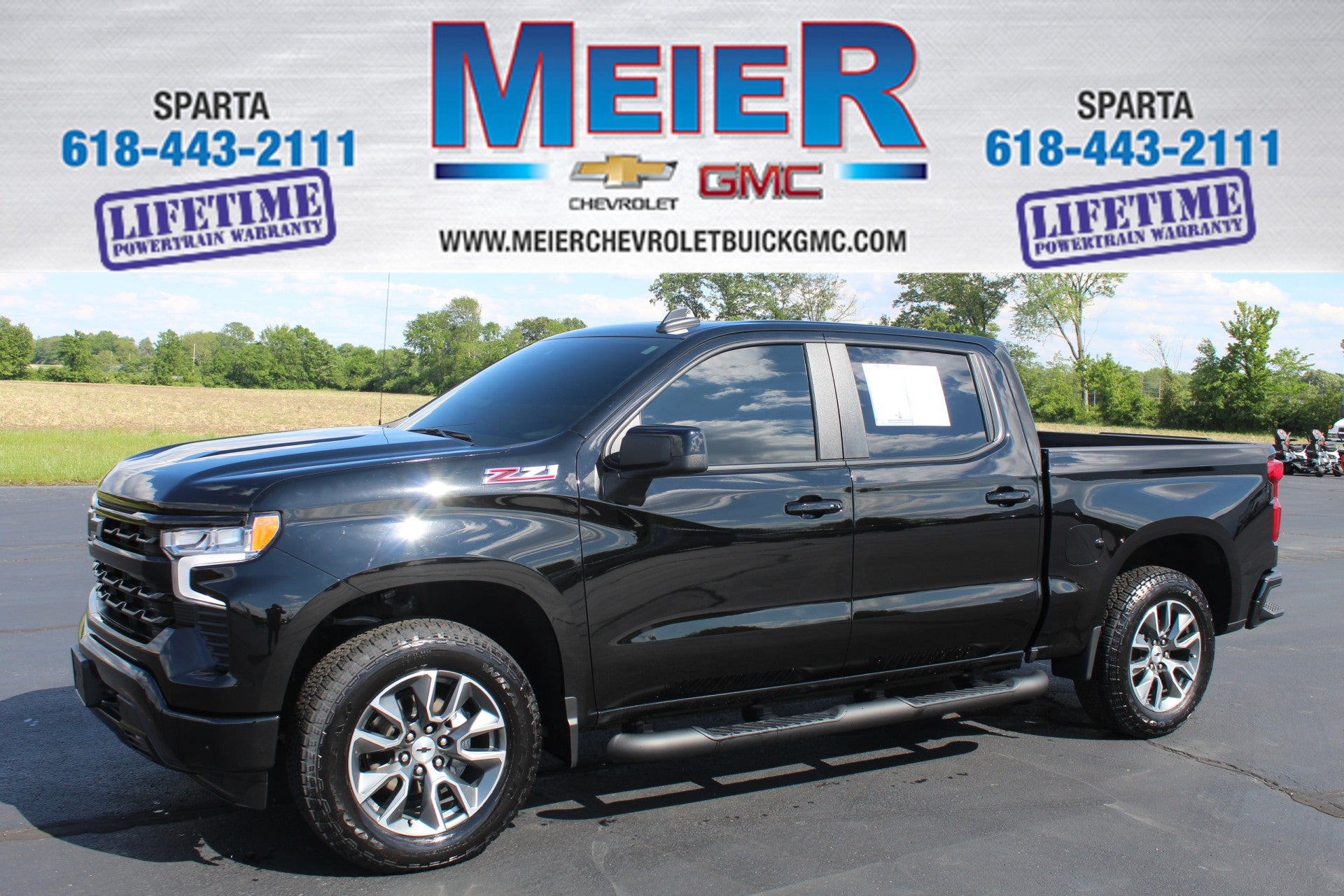 2025 Chevrolet Silverado 1500 RST in Black — front three-quarter view