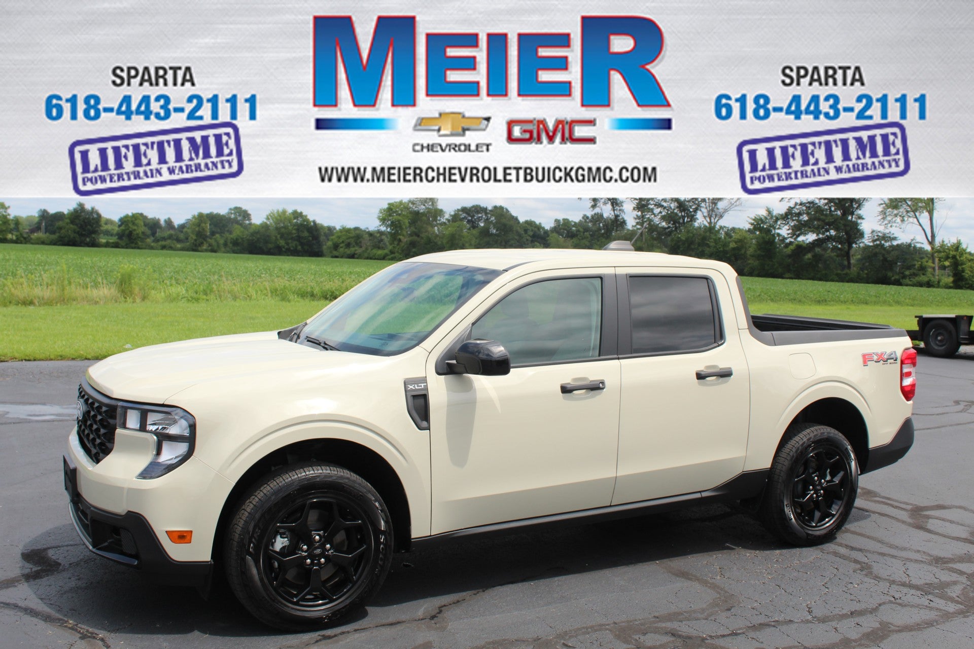 2025 Ford Maverick XLT in Desert Sand — front three-quarter view