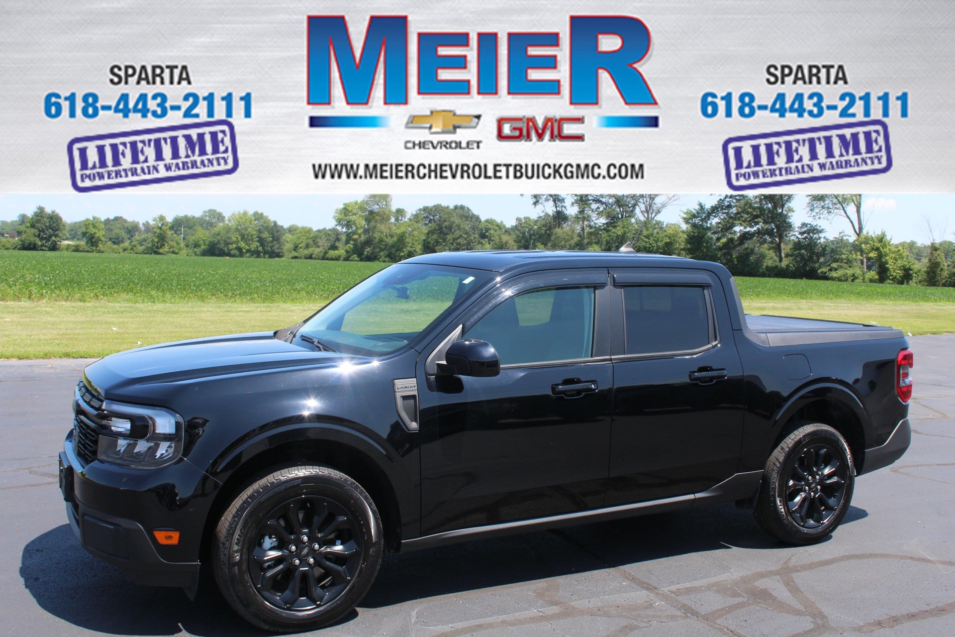 2024 Ford Maverick LARIAT in Black — front three-quarter view