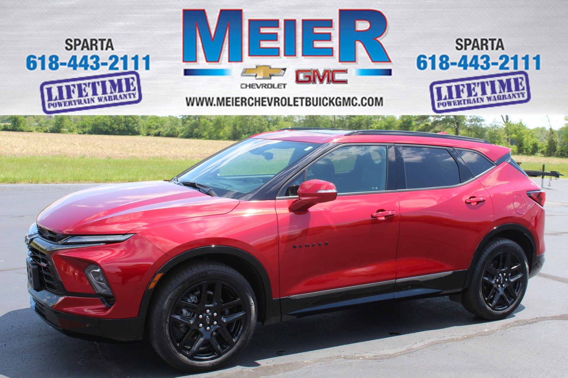 2024 Chevrolet Blazer RS in Radiant Red Tintcoat — front three-quarter view