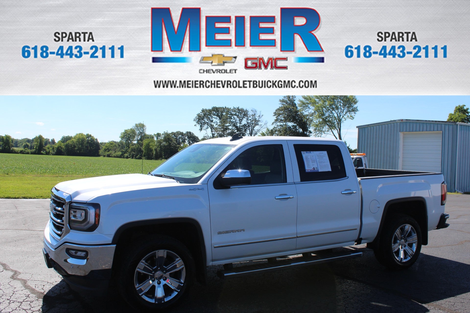 2018 GMC Sierra 1500 SLT in White Frost Tricoat — front three-quarter view