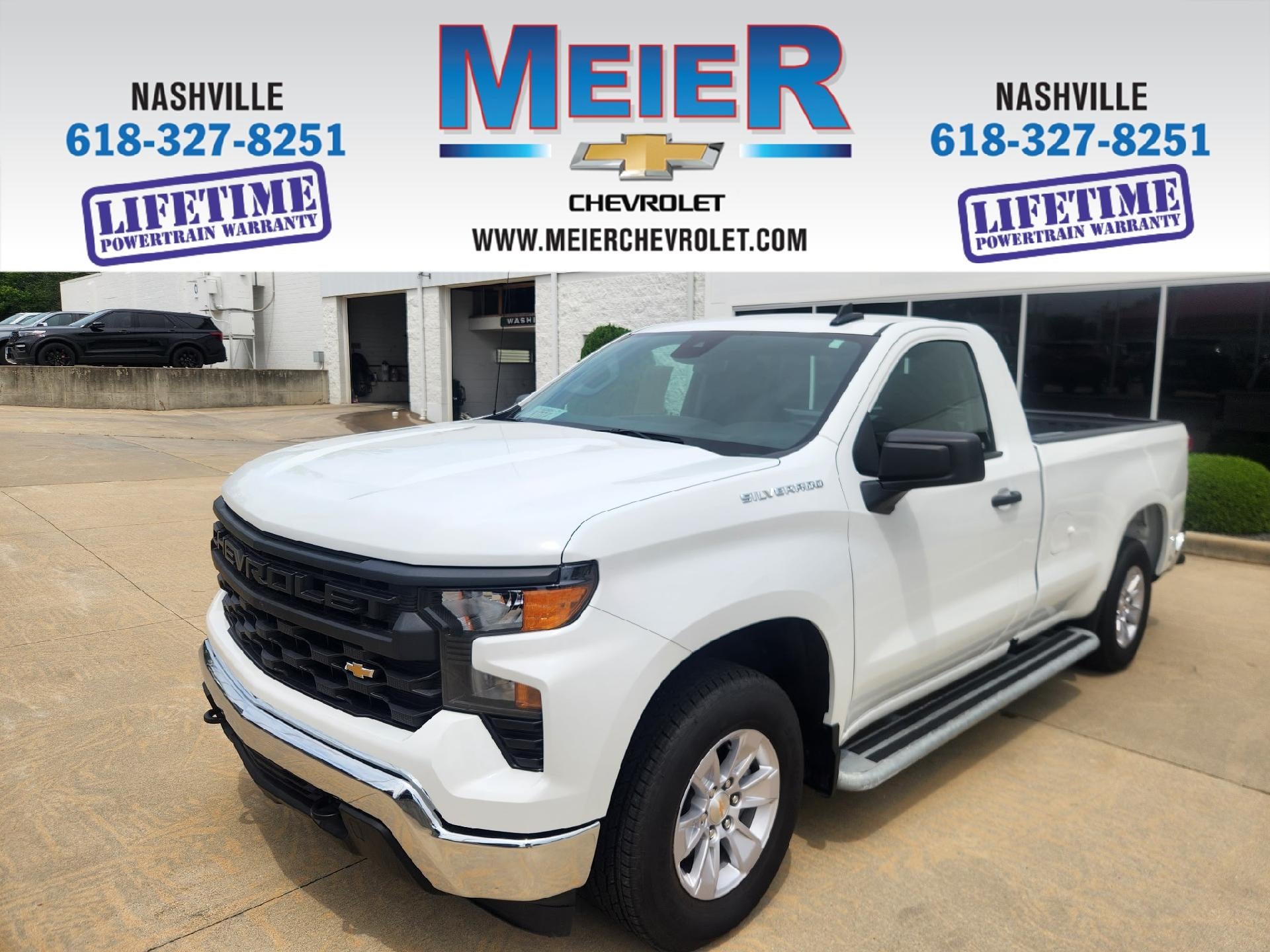 2025 Chevrolet Silverado 1500 WT in Summit White — front three-quarter view