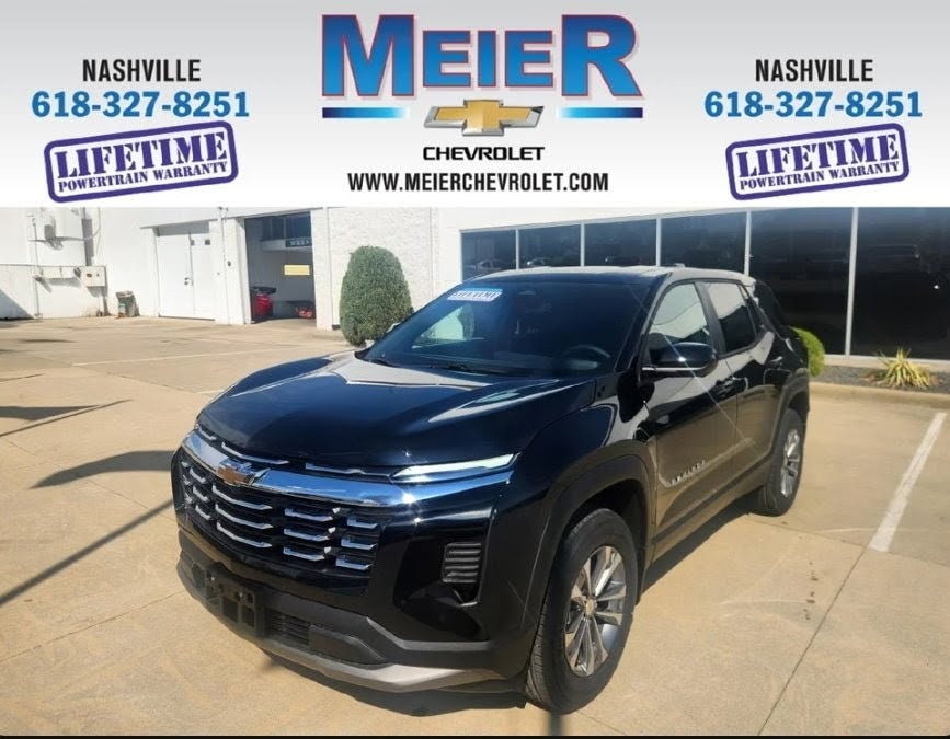 2026 Chevrolet Equinox LT in Mosaic Black Metallic — front three-quarter view