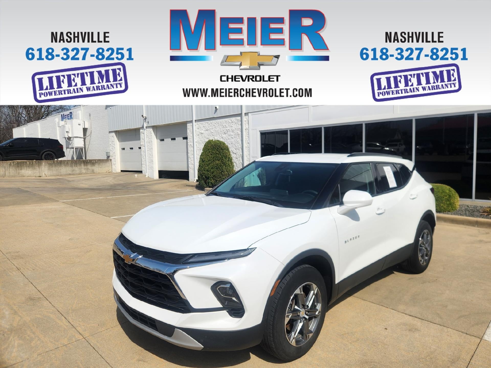 2024 Chevrolet Blazer 2LT in Summit White — front three-quarter view